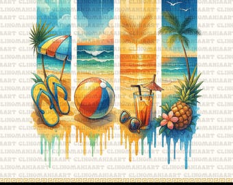 Beach Sunset Png, Summer Vacation T-Shirt Design, Trendy Summer Png, Holiday Png, Digital Download