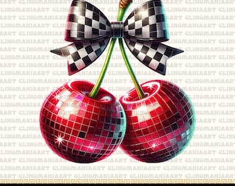 Cherry Coquette Png, Trendy Checkered Bow Png, Checker Cherries Png, Soft Girl Png, Retro Cherry Png, Checkered Coquette Png, Popular Png