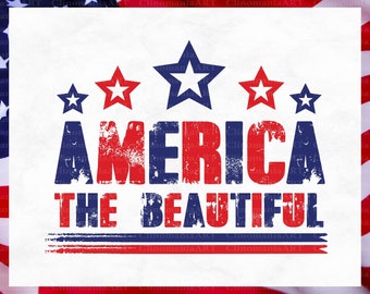America the Beautiful Png, 4th Of July Png, Retro America Png, Patriotic Png, Independence Day Png, Fourth of July Png, Sublimation Design