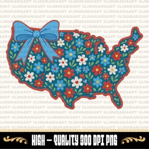 Lazo de mapa de Estados Unidos (Png), Floral de EE. UU. (Png), 4 de julio (Png), Lazo retro de coqueta, Pincelada de mapa (Png), Mapa chinoiserie de EE. UU., Mapa de estados patrióticos (Png)