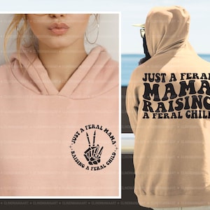 Feral Mama & Child Funny Quote SVG - Sarcastic Mom Design (Digital Files)