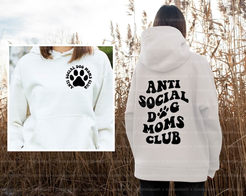 Anti Social Dog Moms Club Svg, Dog Mom Svg, Dog Lover Svg, Mom Tee Svg, Pet Mom Svg, Antisocial Svg, Dog Svg, Dog Mama Svg, Wavy Stacked image 1