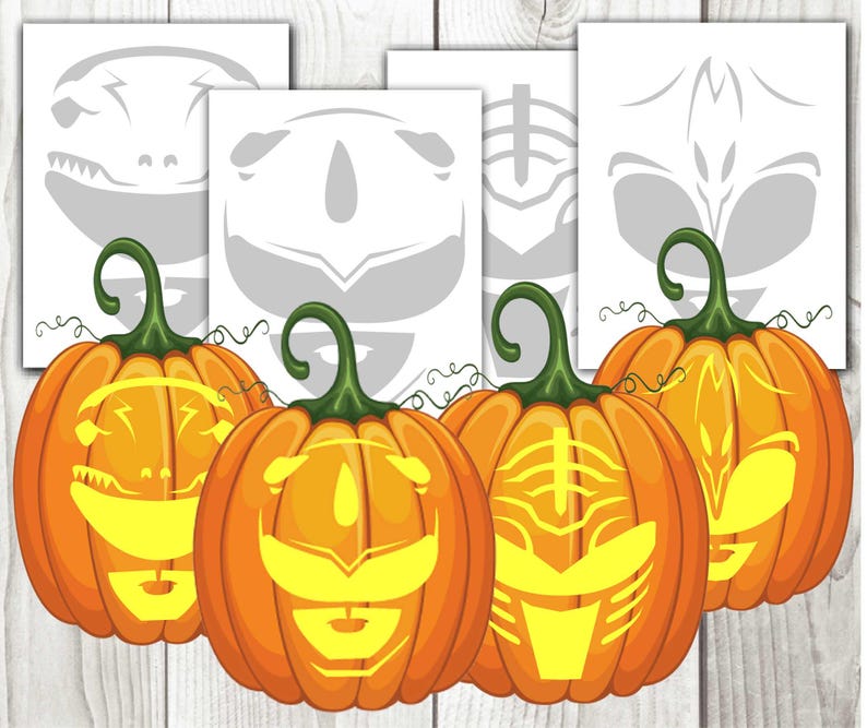 Power Ranger Themed Helmet, Halloween, Pumpkin Carving, Stencil ...