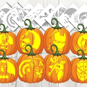 Halloween Superhero Pumpkin Carving, Stencils, Templates, Instant Download, Digital File