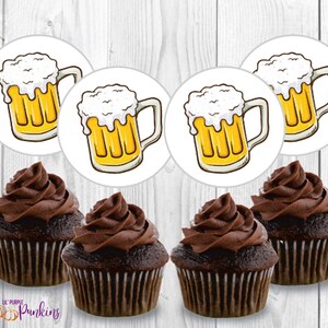 Beer Mug Cupcake Toppers, Instant Download, Digital PDF File