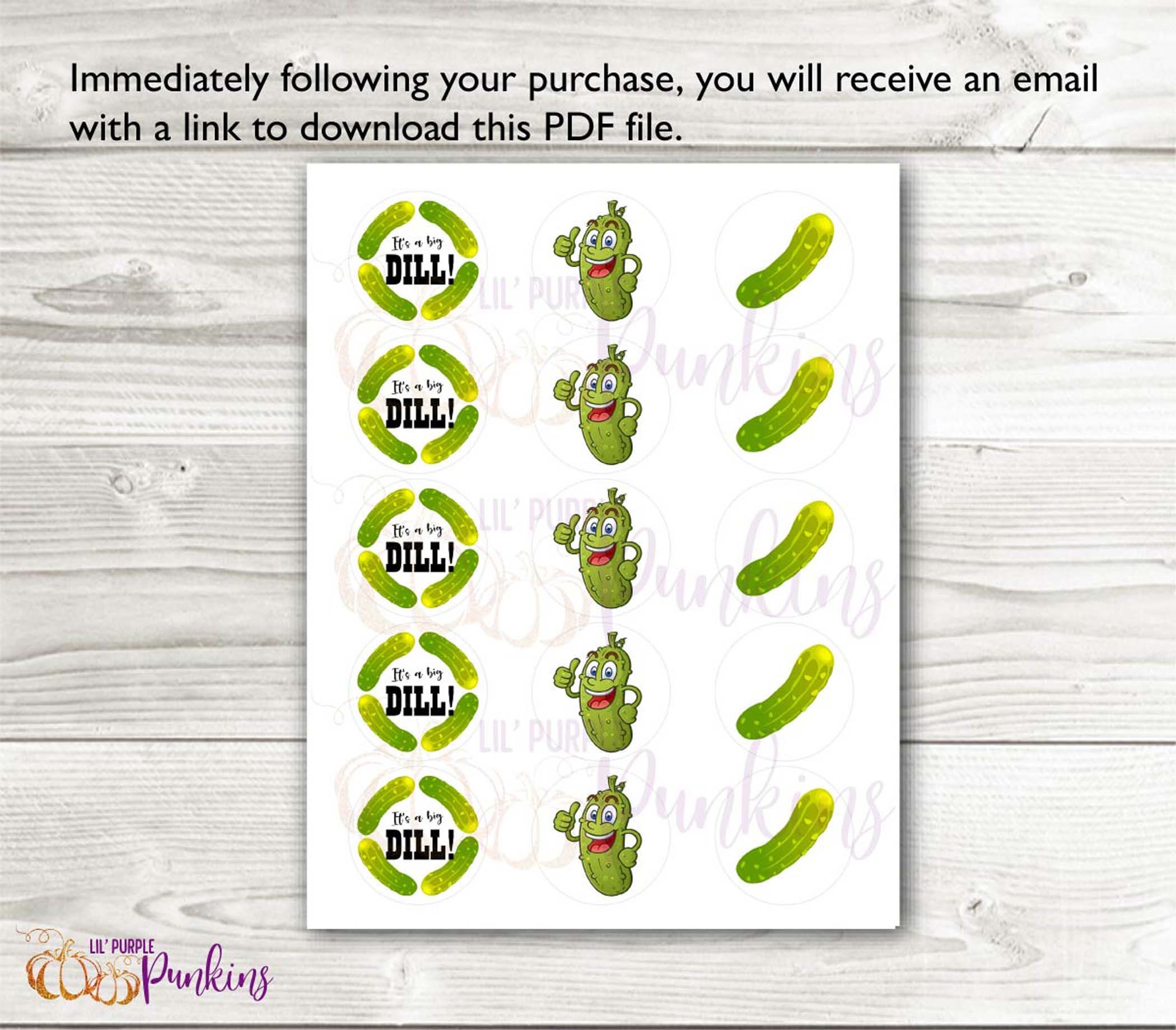 Pickle Party Its a Big DILL Cupcake Toppers Instant Etsy
