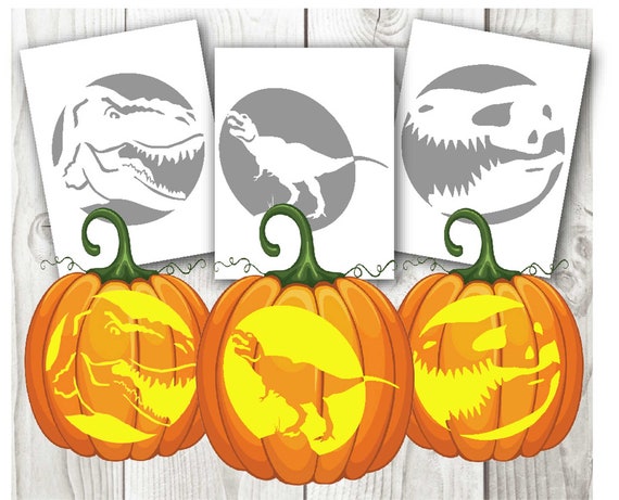 T Rex Pumpkin Carving Stencil
