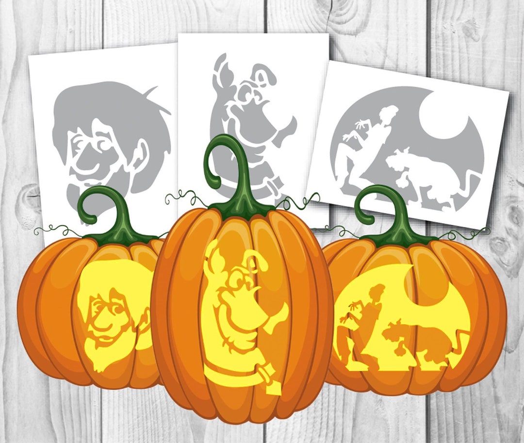 Halloween Scoob Pumpkin Carving Stencil Templates Instant