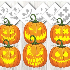 Jack-O-Lanterns of Halloween, Pumpkin Carving, Stencil, Templates, Instant Download, Digital File