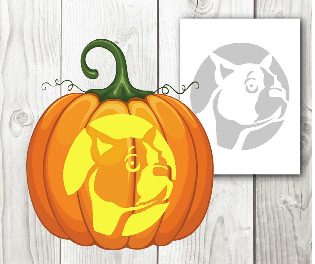 Boston Terrier, Halloween Dogs, Pumpkin Carving, Stencil, Templates, Instant Download, Digital File - Etsy