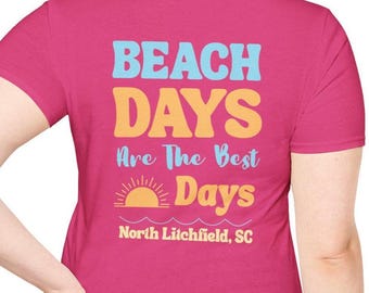 Camiseta unisex de estilo suave de North Litchfield / Camiseta playera de Carolina del Sur / Camiseta para vacaciones costeras / Regalo de Litchfield Beach / Camiseta para amantes del océano