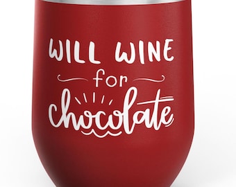 Vaso de vino divertido, regalo para ella, regalos para mamá, regalo para la mejor amiga, regalo para damas de honor, regalo para amantes del chocolate, despedida de soltera, vaso playero