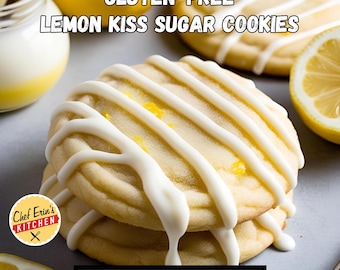 Las mejores galletas de limón y azúcar sin gluten, galletas sin gluten, descarga instantánea, postre especial, receta de verano, galletas gourmet