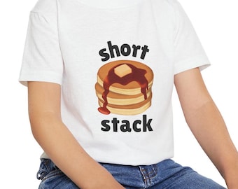 Shortstack peuter T-shirt, grappig shirt met pannenkoekthema voor jongens of meisjes, schattig T-shirt voor fijnproevers voor peuters en brunch liefdevolle gezinnen