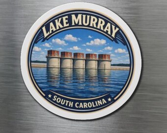 Imán del lago Murray, Carolina del Sur / Recuerdo de la vida en el lago / Imán para interiores y exteriores / Regalo para navegantes / Decoración para casas de lago / Regalo de Carolina del Sur
