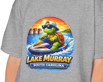 Camiseta infantil del lago Murray / Camiseta de tortuga genial / Camiseta de la vida en el lago / Camiseta infantil de Carolina del Sur / Camiseta de navegación / Camiseta de verano para el lago