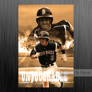 Custom Professional Baseball Movie Poster style Art Print made from your photos