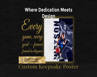 Custom Basketball Poster from Photo — Personalized Player Print | Senior Night Keepsake