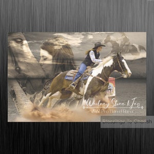 Custom Professional Barrel Racing Rodeo Poster from photo with Matte finish