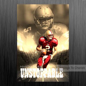 Custom Professional Movie Poster style Football Poster made from your photos