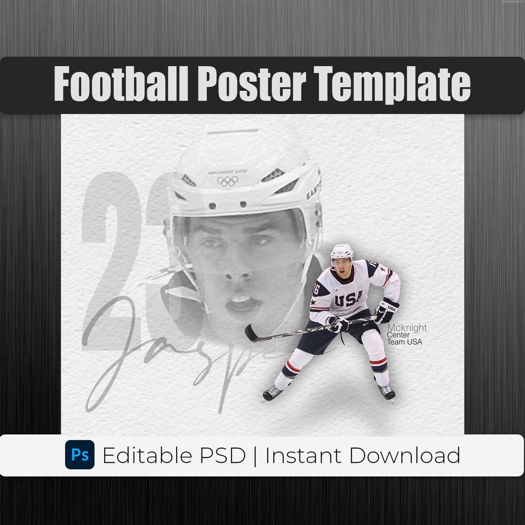 Editable Sports Poster Template — Photoshop PSD Athlete Poster ...