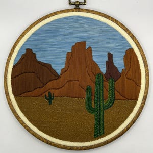 Southwestern Landscape Embroidered Wall Hanging