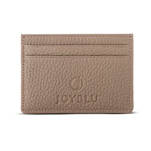 Cartera de cuero con tarjetero, diseño minimalista y fino, hecha a mano, color caqui y topo