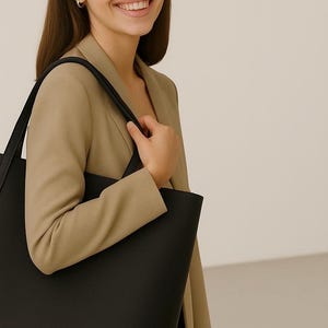 Handmade Grained Pebbled Leather Tote Shoulder Handbag