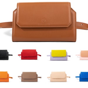 Riñonera / bolso de mensajero / bolso de mano de piel auténtica italiana