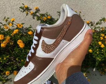 painted air force ones brown