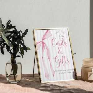 Cartello per addio al nubilato Coquette: decorazione di benvenuto con fiocco rosa (download digitale)
