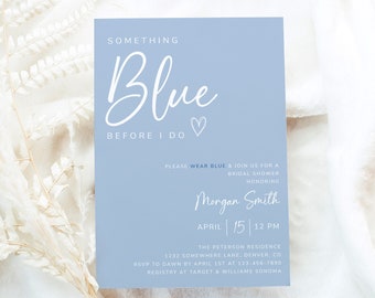 Something Blue Bridal Shower Invitation: Editable Template (Digital Download)
