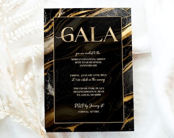 Editable Black and Gold Gala Invitation Template (Digital Download)