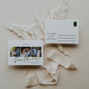 Foto Save The Date Postkarte Vorlage, Minimalistische Save The Date Karte, digitaler Download