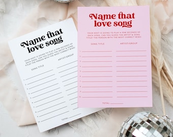 Name That Tune Game: Love Song Music Trivia (Printable Template)