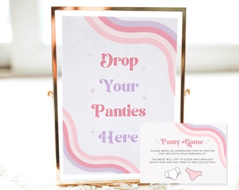 Retro Bachelorette Panty Game Printable Template, The Panty Game, Bachelorette Game Printable, Hens Night, MARCIA