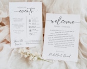 Editable Wedding Timeline Template: Welcome Note, Order of Events (Digital Download)