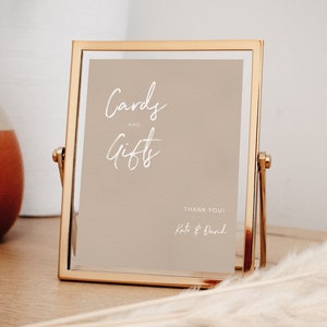 Champagne Cards and Gifts Sign Template, Wedding Gifts Sign Template, Minimalist Wedding Sign, Wedding Printable