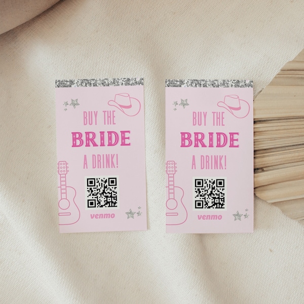 Buy the Bride a Drink Card Template, Bachelorette Venmo Card, Let's get Nashty, Nashville Bach Party, Printable, Thelma