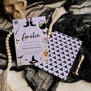 Witch Birthday Invitation: Spooky Halloween Party (Editable Digital Template) image 3
