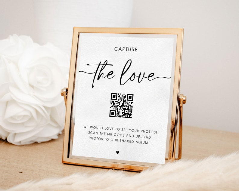 Capture the Love With QR Code Wedding Template Guest Photo Etsy