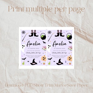Witch Birthday Invitation: Spooky Halloween Party (Editable Digital Template) image 6