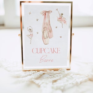 Modello di cartello per festa di compleanno di ballerina: bomboniere modificabili per il balletto (download digitale)
