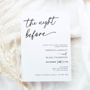 Minimalist Rehearsal Dinner Invitation Template (Digital Download)