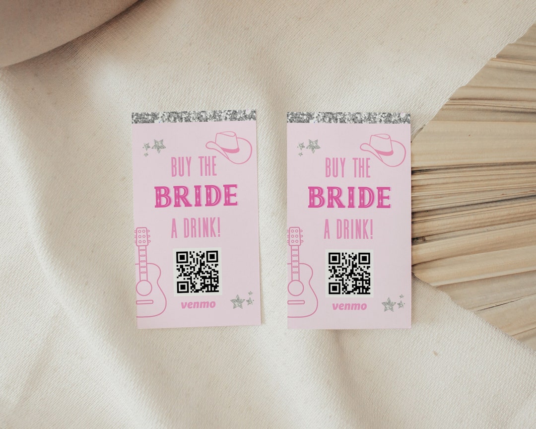 Buy the Bride a Drink Card Template, Bachelorette Venmo Card, Let&rsquo;s Get