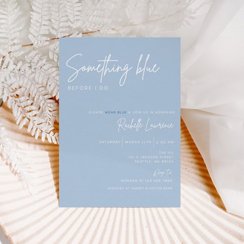 Something Blue Before I Do Bridal Shower Invitation Template Etsy