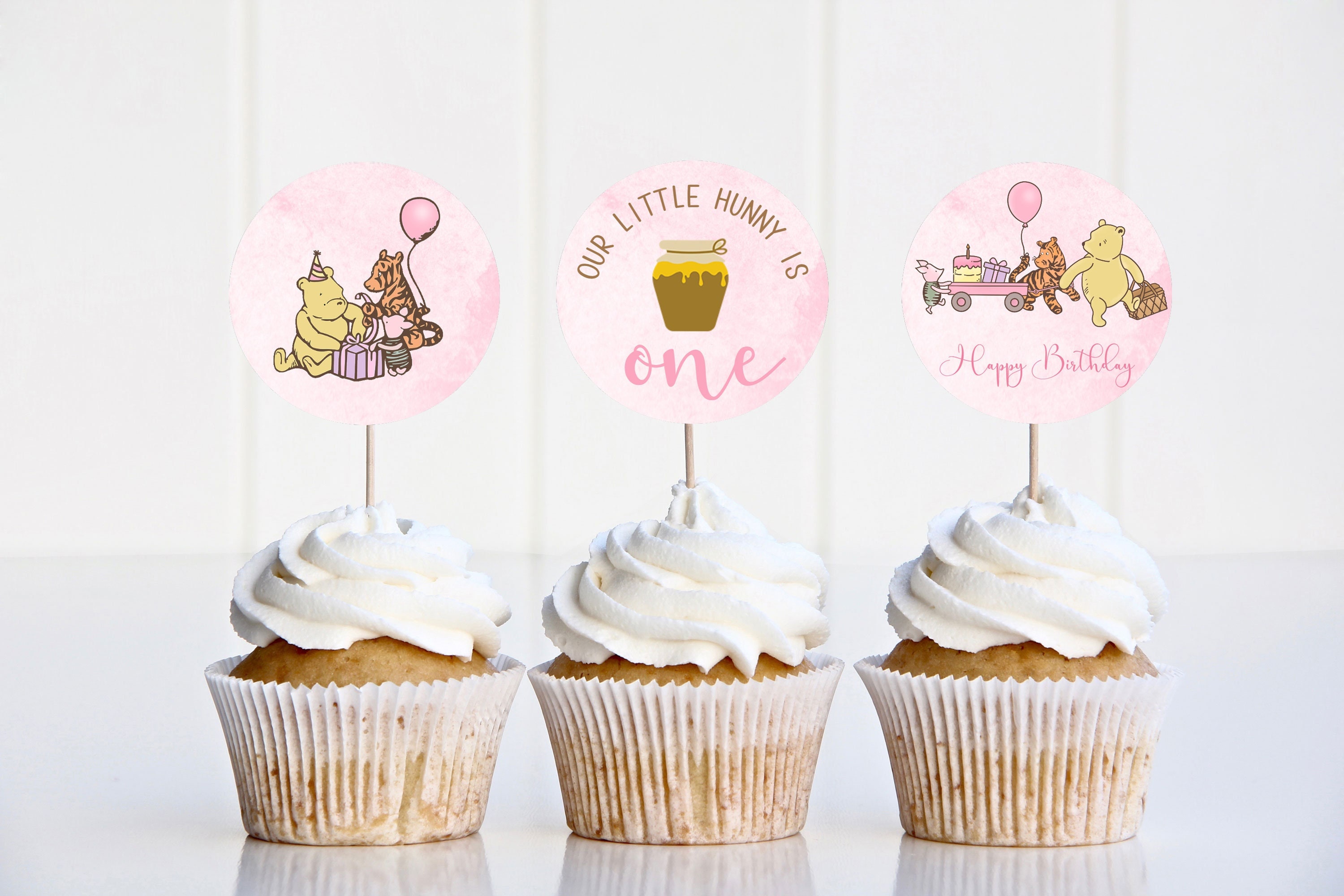 21 Classic Winnie the Pooh Baby Shower Cupcake Toppers Vintage Winnie the  Pooh Printable Party Decorations Cutout Prop PNG, PDF 