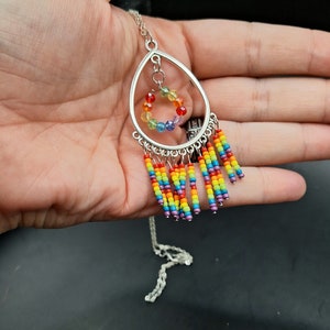 Rainbow Pendant With Earrings
