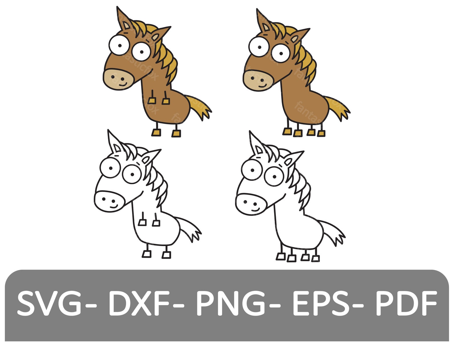 Cute Horse SVG DXF PNG Eps. Cricut. Silhouette Cut Files. | Etsy