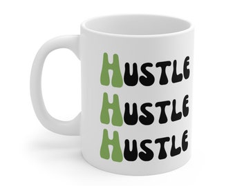 Small Business Owner Mug, Retro Hustle Mug, Motivational Mug, Mug for Work, Office Mug, Employee Mug, Gift for Boss, White Ceramic Mug 11oz